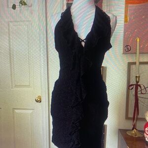 Elegant Black Halter Dress